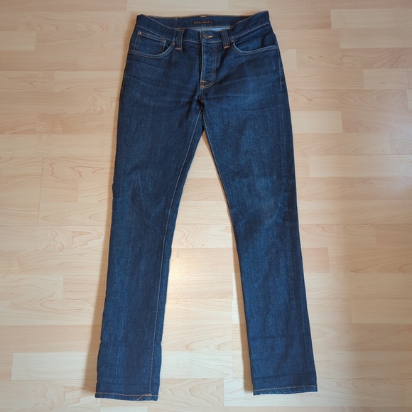Men’s Nudie Jeans Grim Tim Dry Navy - Picture 3 of 12